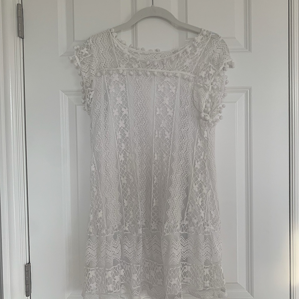 White lace shirt